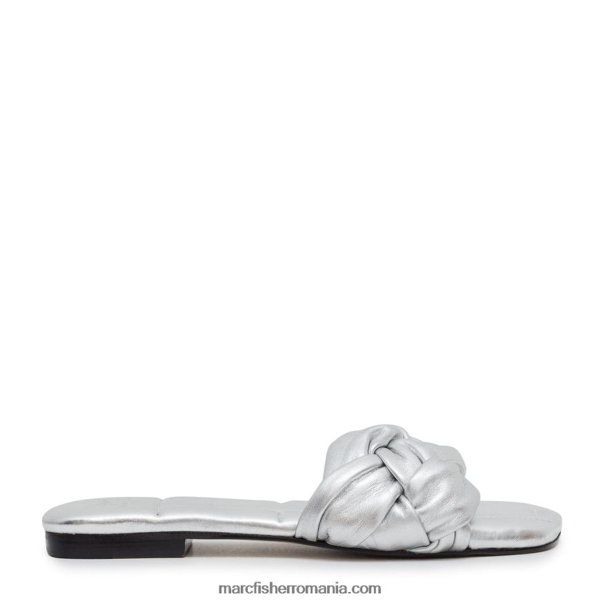 femei Marc Fisher Miyuki slip on sandal 4P26XF326 piele argintie