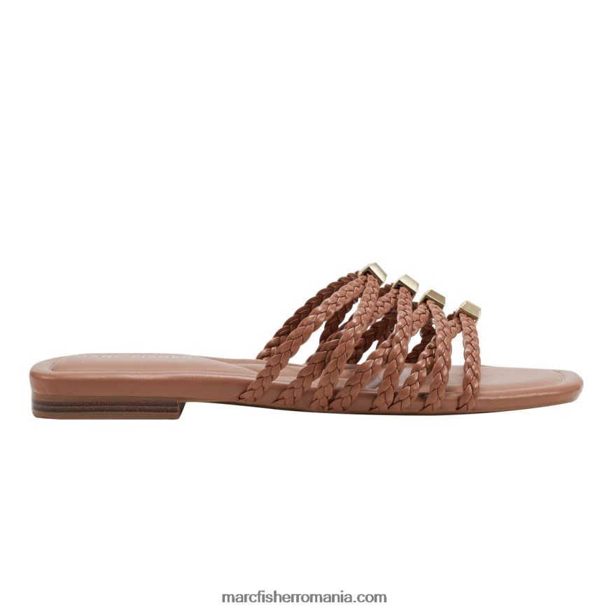 femei Marc Fisher sandală cu glisiere plat lelina 4P26XF444 întuneric natural