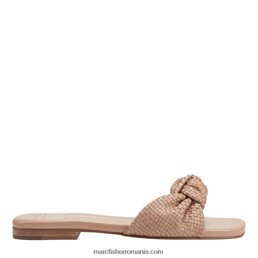 femei Marc Fisher sandală marlon cu tobogan plat 4P26XF283 piele de nisip deschis