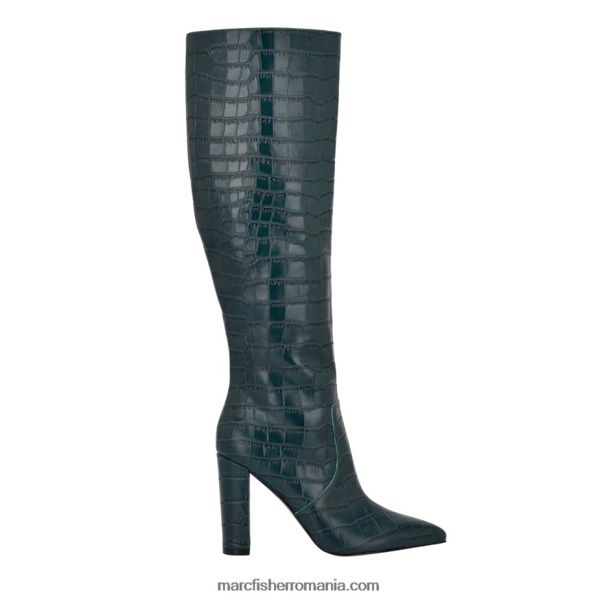 femei Marc Fisher cizme cu toc giancarlo 4P26XF163 piele gofrată croco teal