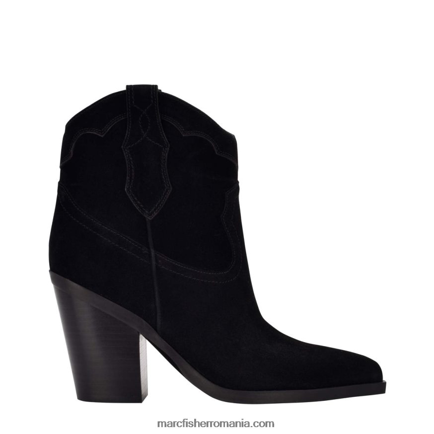 femei Marc Fisher gona western bootie 4P26XF109 piele intoarsa neagra