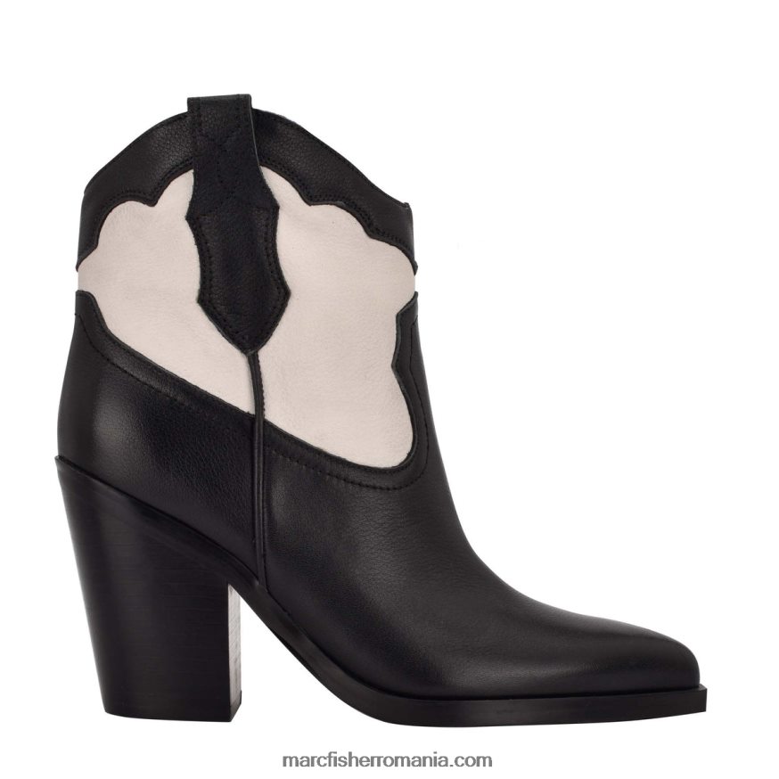 femei Marc Fisher gona western bootie 4P26XF120 piele neagra/chic crem