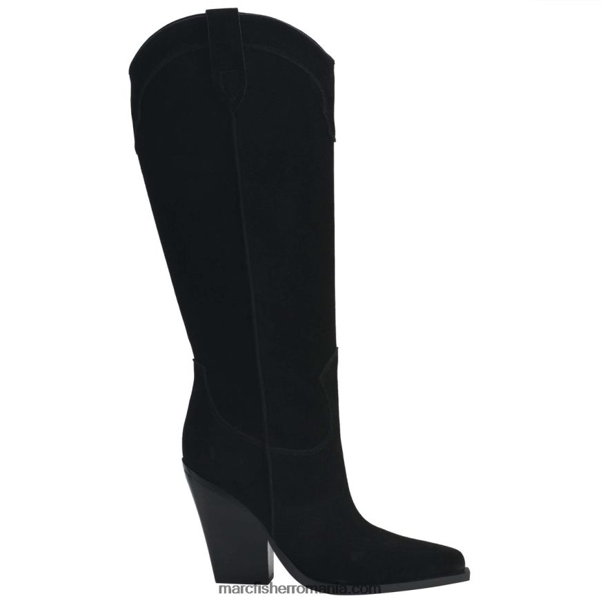 femei Marc Fisher nalita western boot 4P26XF143 piele intoarsa neagra