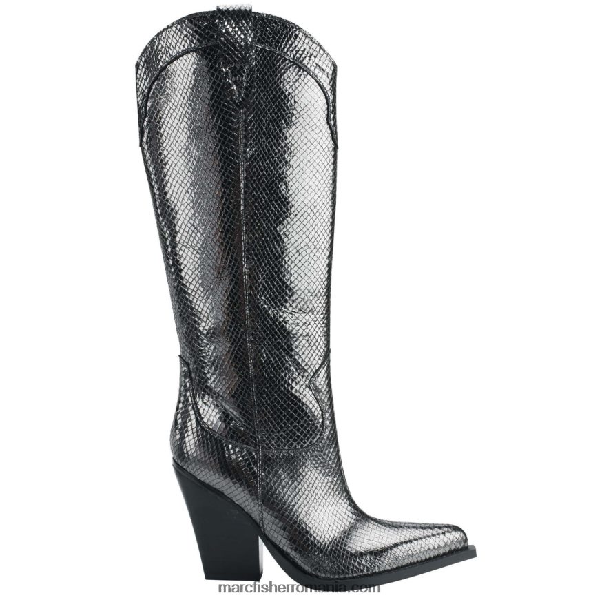 femei Marc Fisher nalita western boot 4P26XF161 șarpe din piele gri închis