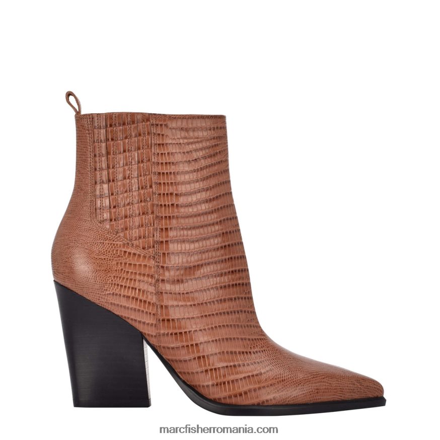 femei Marc Fisher papuc vestic cu toc mariel 4P26XF32 piele maro în relief croco