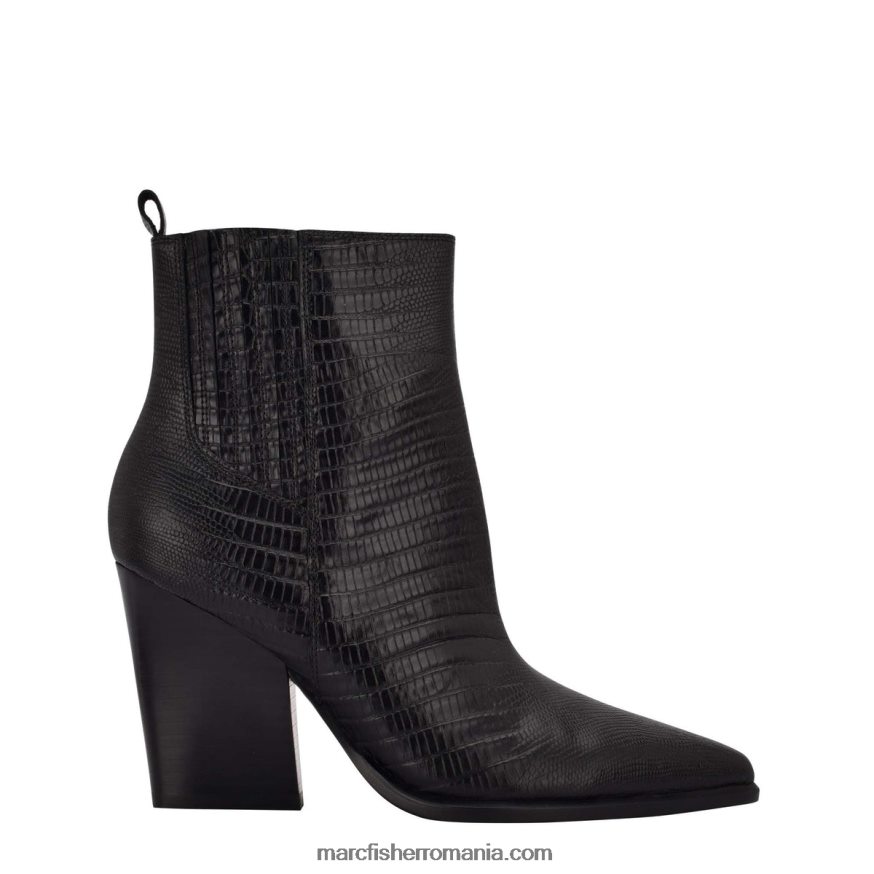 femei Marc Fisher papuc vestic cu toc mariel 4P26XF53 piele neagră în relief croco