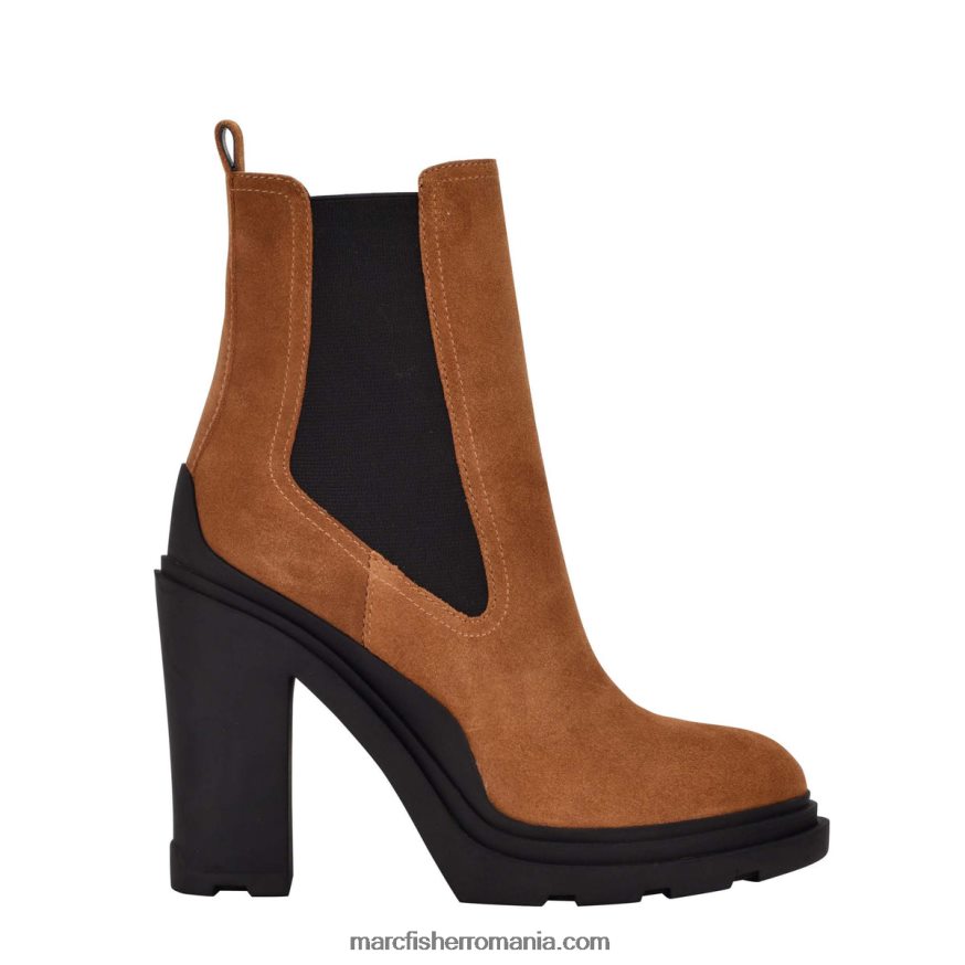femei Marc Fisher papuci Chelsea cu toc ramio 4P26XF78 piele intoarsa naturala inchisa