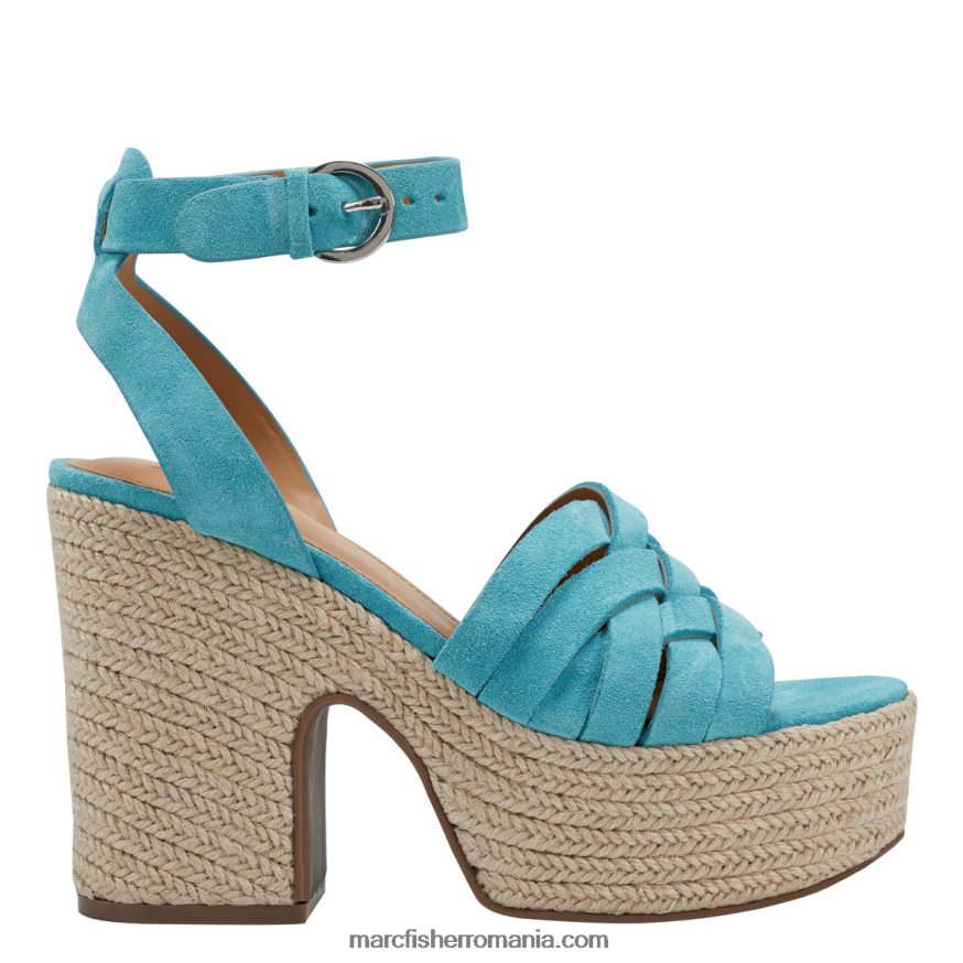 femei Marc Fisher sandală cu platformă espadrile din ovăz 4P26XF254 albastru