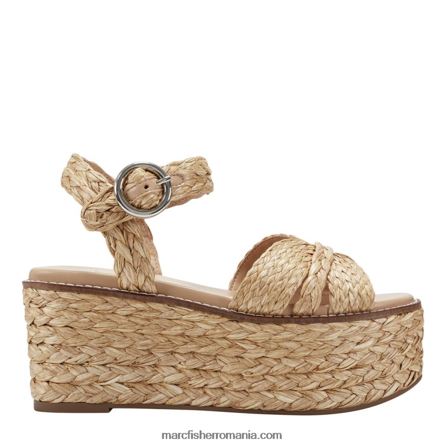 femei Marc Fisher sandală espadrile naydine cu curele la gleznă 4P26XF214 natural