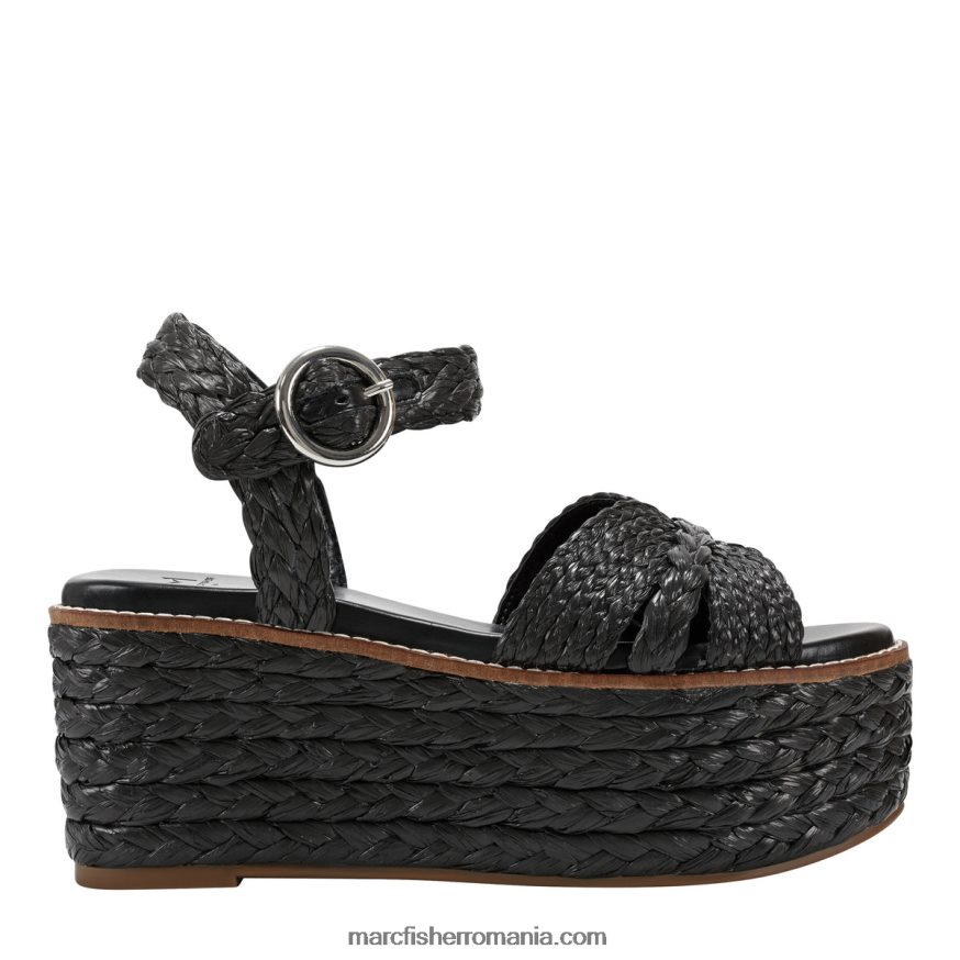 femei Marc Fisher sandală espadrile naydine cu curele la gleznă 4P26XF223 negru