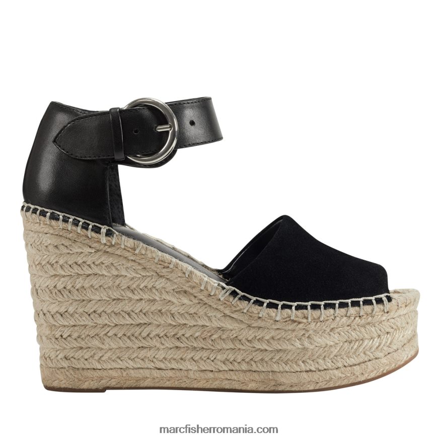 femei Marc Fisher sandale cu pană alida espadrile 4P26XF191 negru