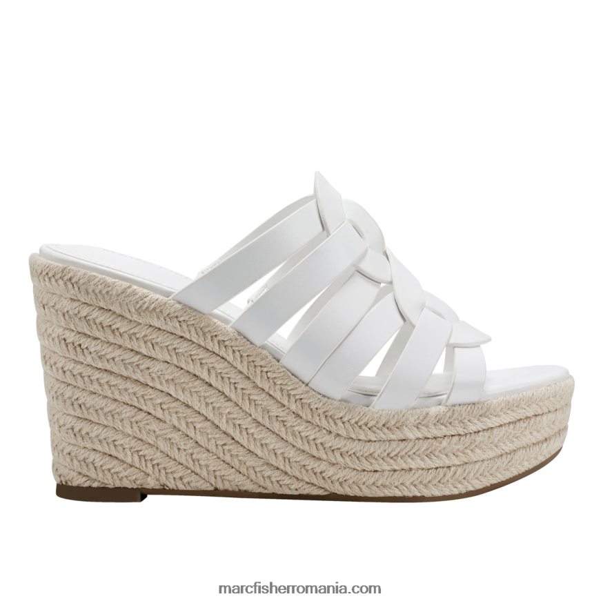 femei Marc Fisher sandale cu pană cazzie espadrile 4P26XF240 alb