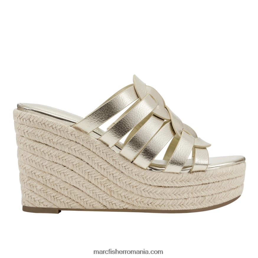 femei Marc Fisher sandale cu pană cazzie espadrile 4P26XF246 aur