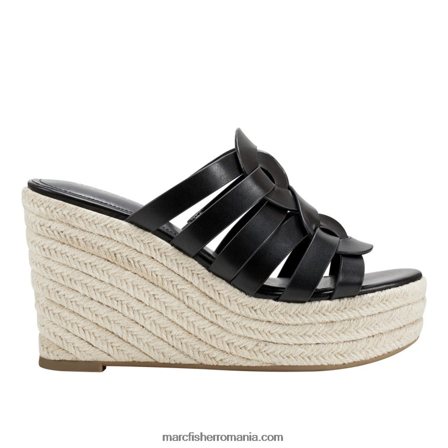 femei Marc Fisher sandale cu pană cazzie espadrile 4P26XF248 negru