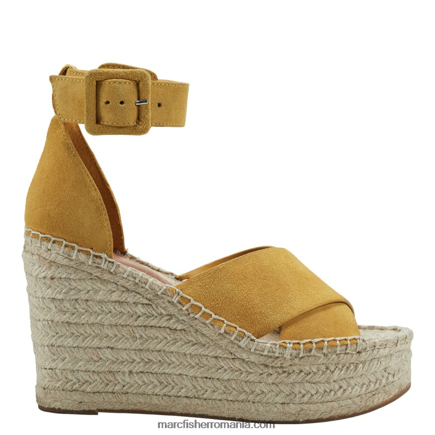 femei Marc Fisher sandale cu pană espadrile capabile 4P26XF224 galben