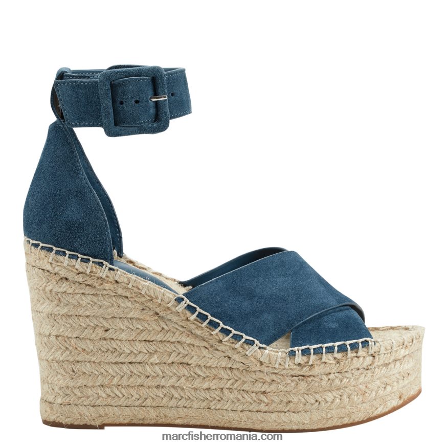 femei Marc Fisher sandale cu pană espadrile capabile 4P26XF230 albastru