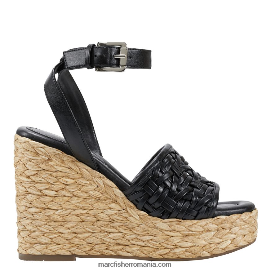 femei Marc Fisher sandale cu pană godina espadrile 4P26XF243 negru
