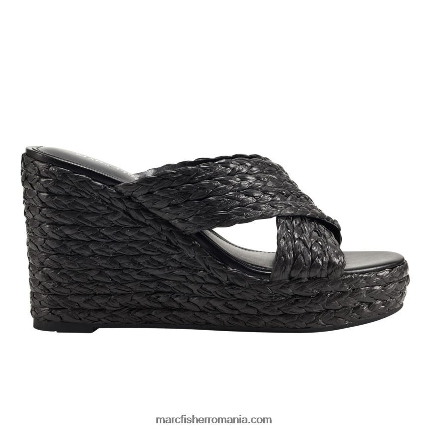 femei Marc Fisher sandale cu pană lynn espadrile 4P26XF228 negru