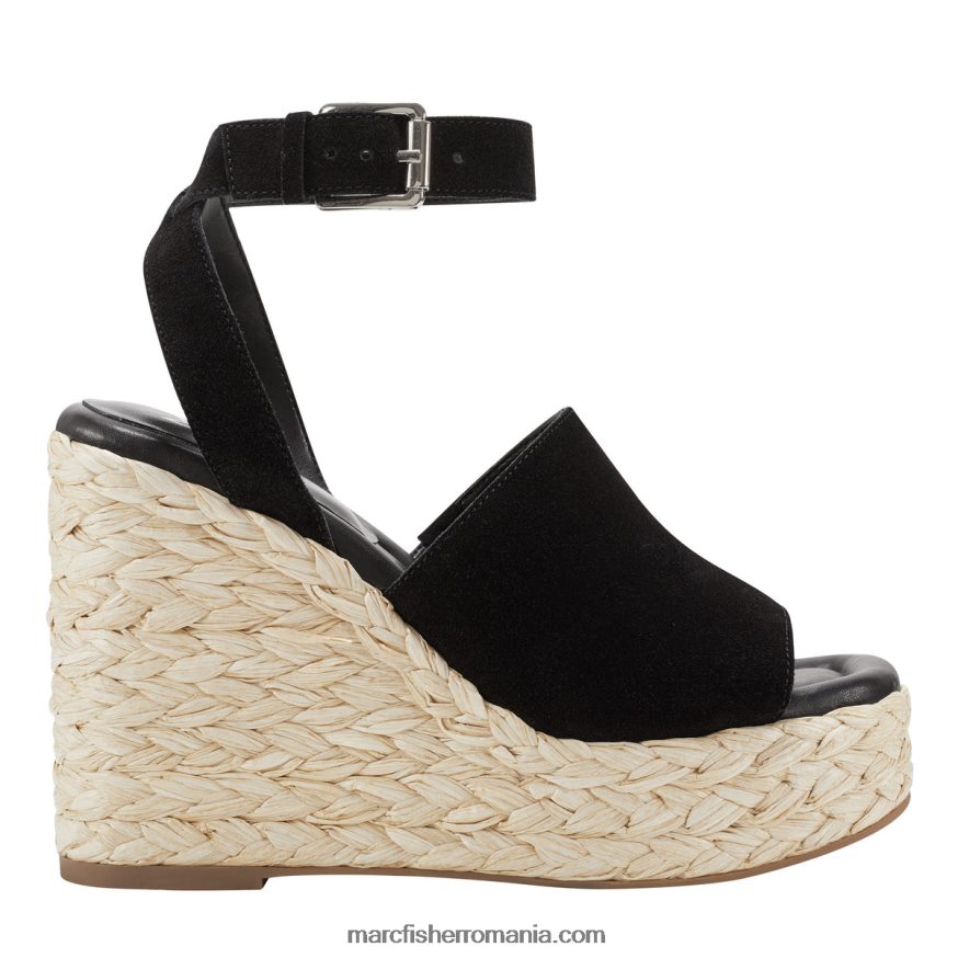 femei Marc Fisher sandale cu pană nelly espadrile 4P26XF210 negru