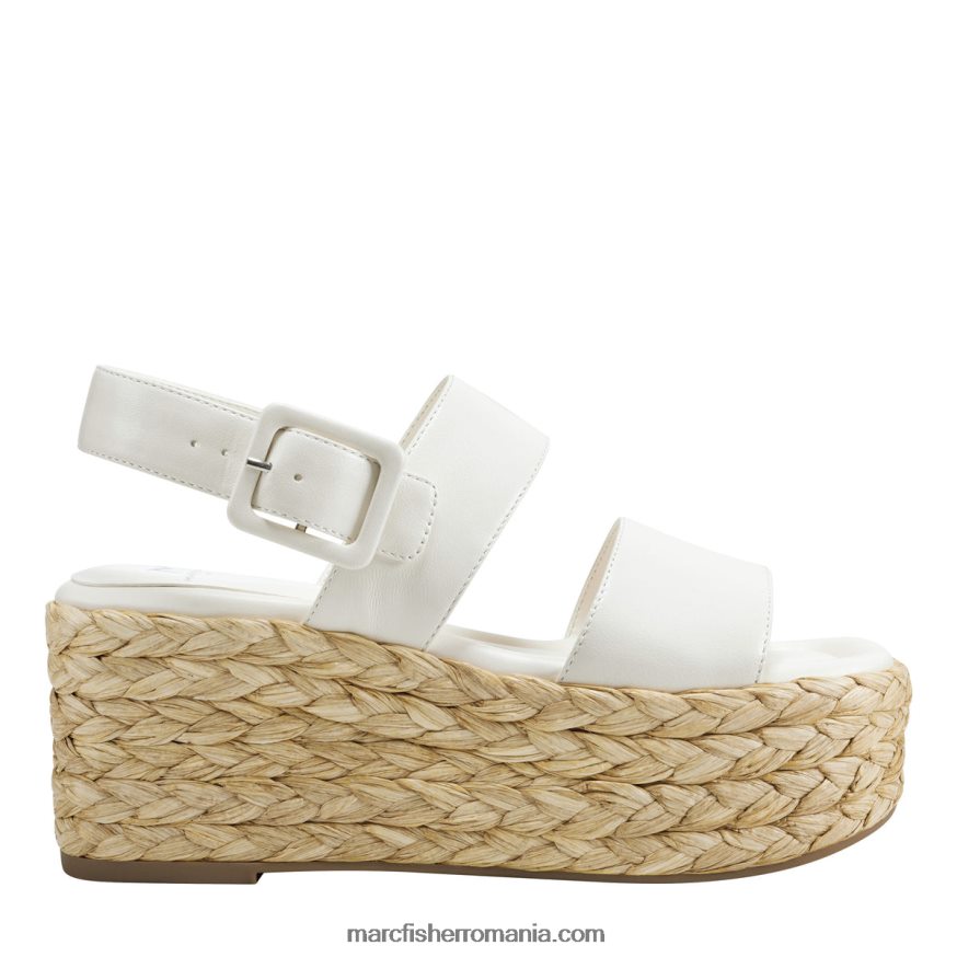 femei Marc Fisher sandale espadrile cu platformă patryce 4P26XF203 piele crem noua
