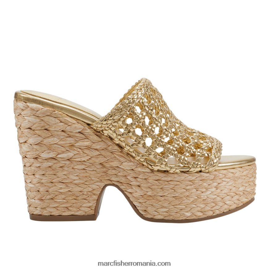 femei Marc Fisher sandale hollis cu platformă espadrile 4P26XF220 aur