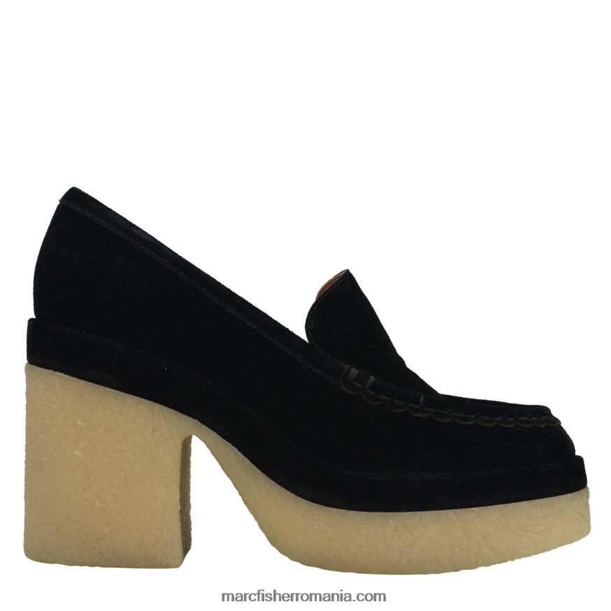femei Marc Fisher mocasini cu toc lina 4P26XF431 piele intoarsa neagra