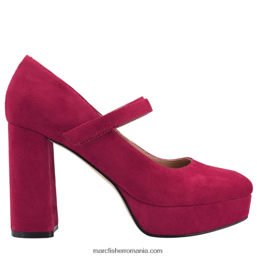 femei Marc Fisher pompă cu platformă nicoly mary jane 4P26XF584 piele intoarsa rosie