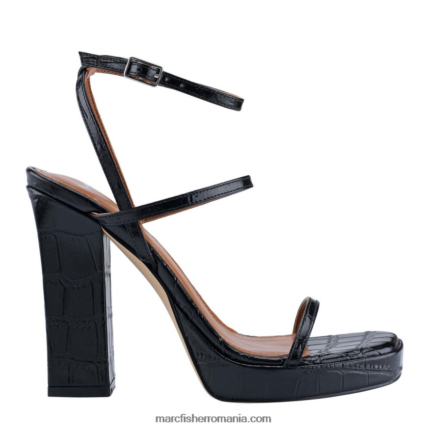 femei Marc Fisher sandale cu platforma katin 4P26XF593 piele croco neagră