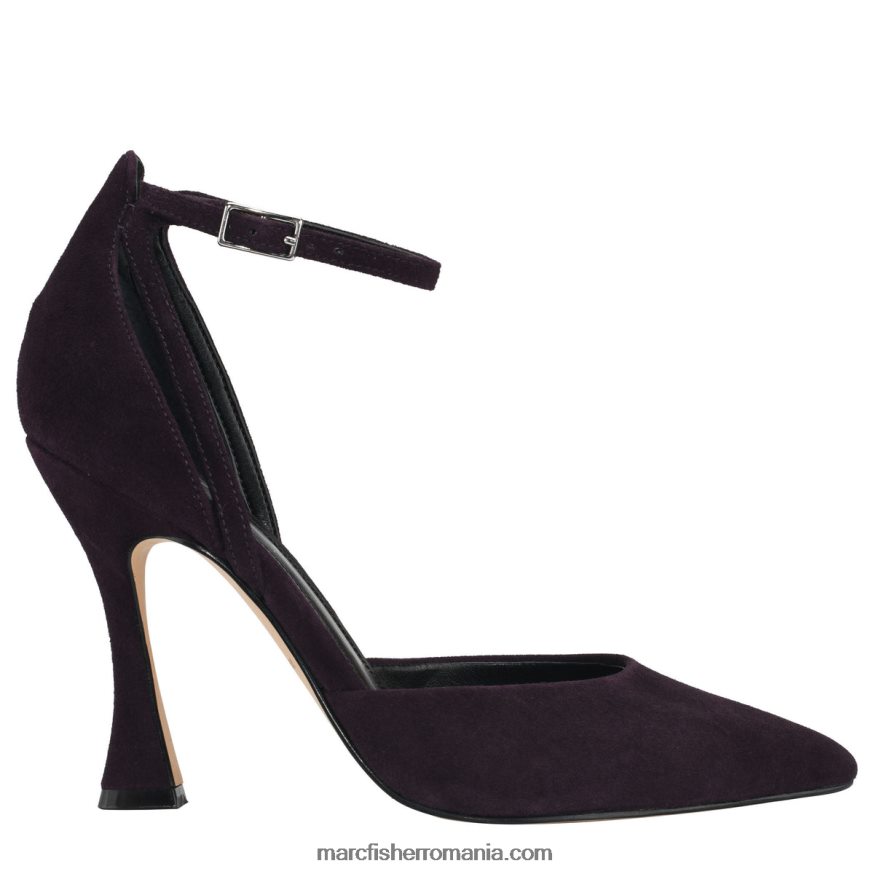 femei Marc Fisher pompă cu curele de gleznă lynnie 4P26XF678 piele intoarsa violet inchis