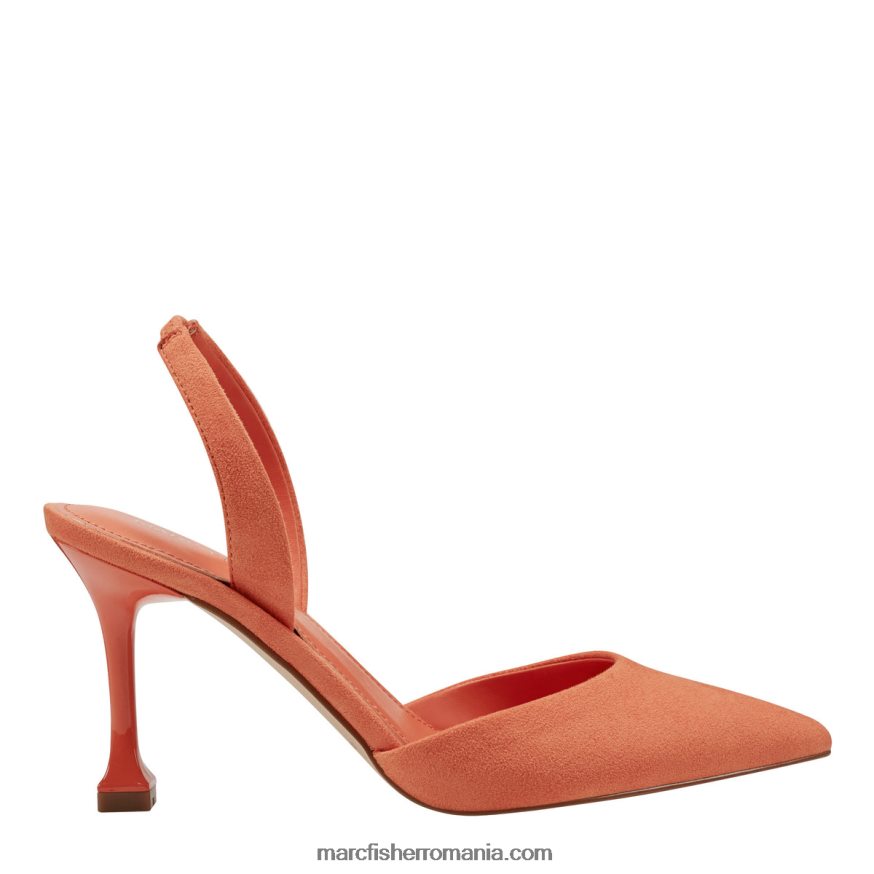 femei Marc Fisher pompă hadya slingback 4P26XF662 piele intoarsa portocalie