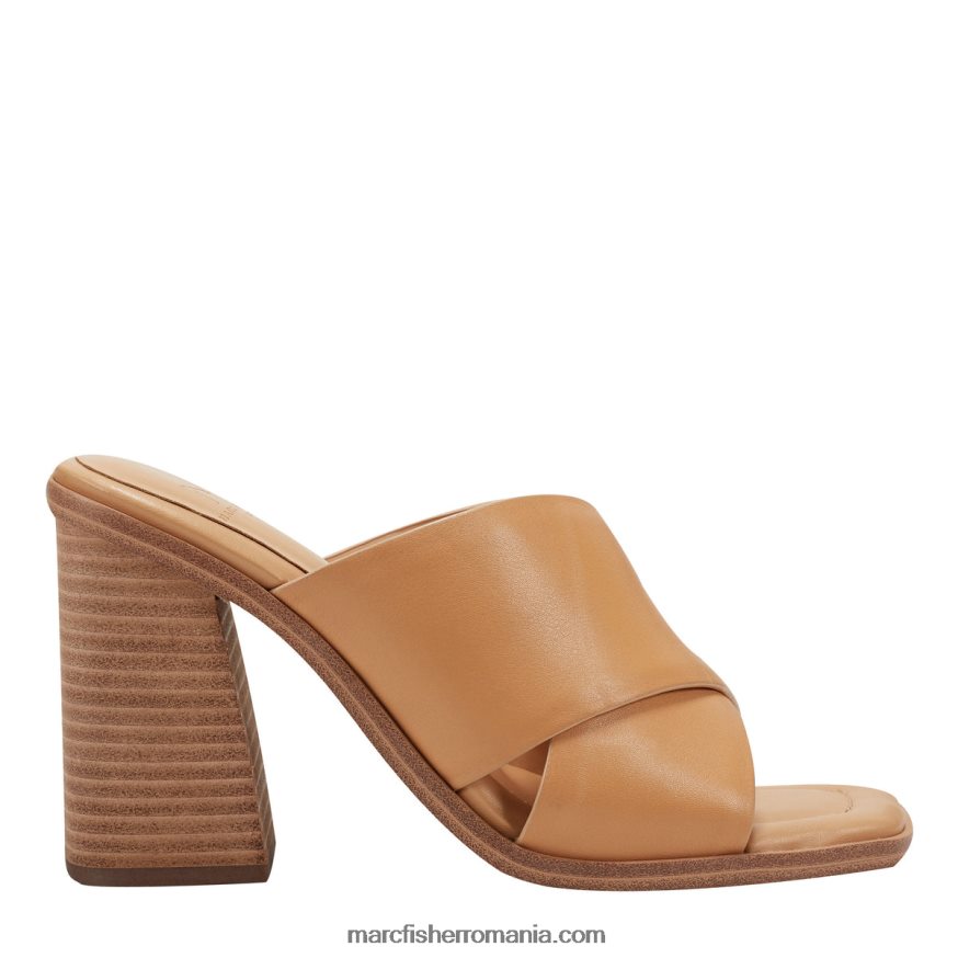 femei Marc Fisher sandală barli cu toc 4P26XF470 piele maro auriu