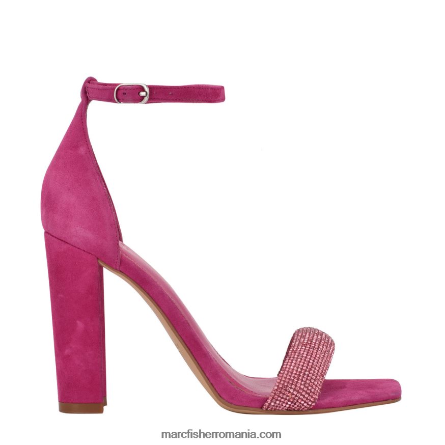 femei Marc Fisher sandală cu toc angelo cu curele la gleznă 4P26XF407 piele intoarsa magenta